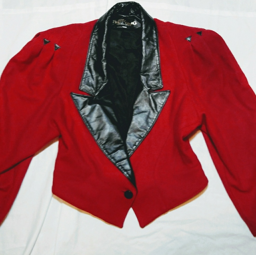 Johnathan Stevens 80s Wool/leather jacket